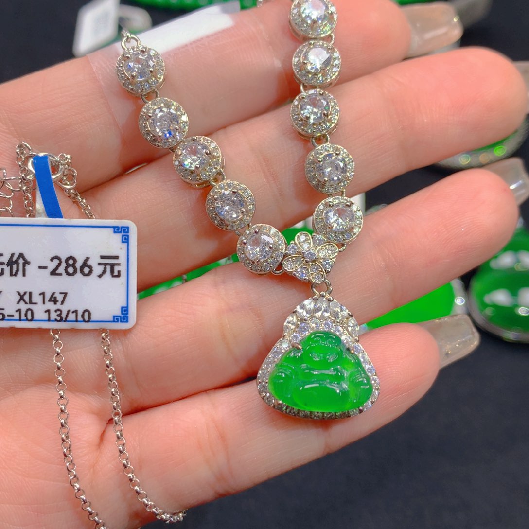翡翠颈饰银S925镶嵌111111111