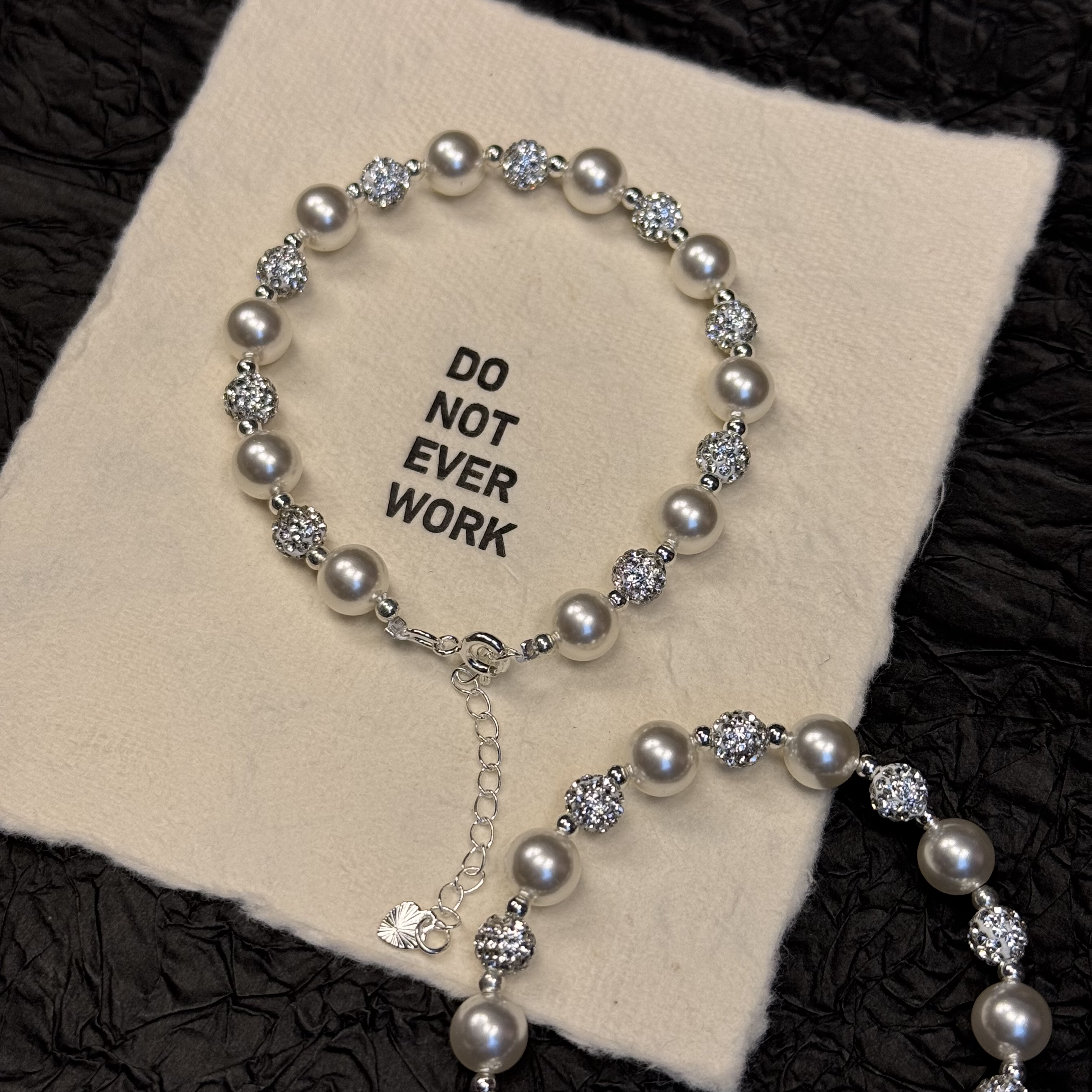 合金仿珍珠手链 【曼塔玫瑰】贝珠手串饰品新款轻奢满天星手链W192