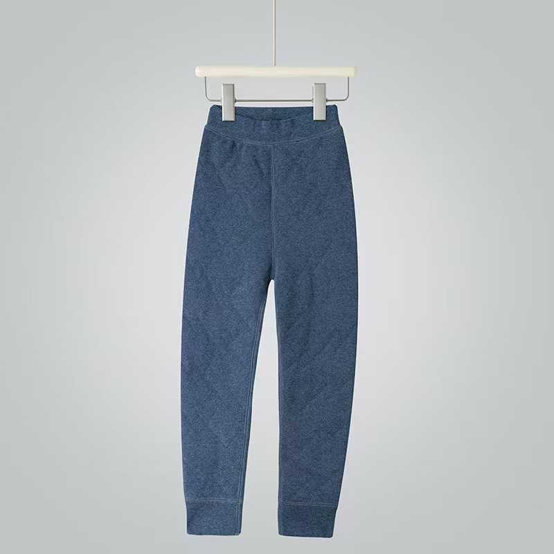 德绒男保暖裤家居服夹棉裤新款三层加绒加厚秋裤中老年内外穿底裤