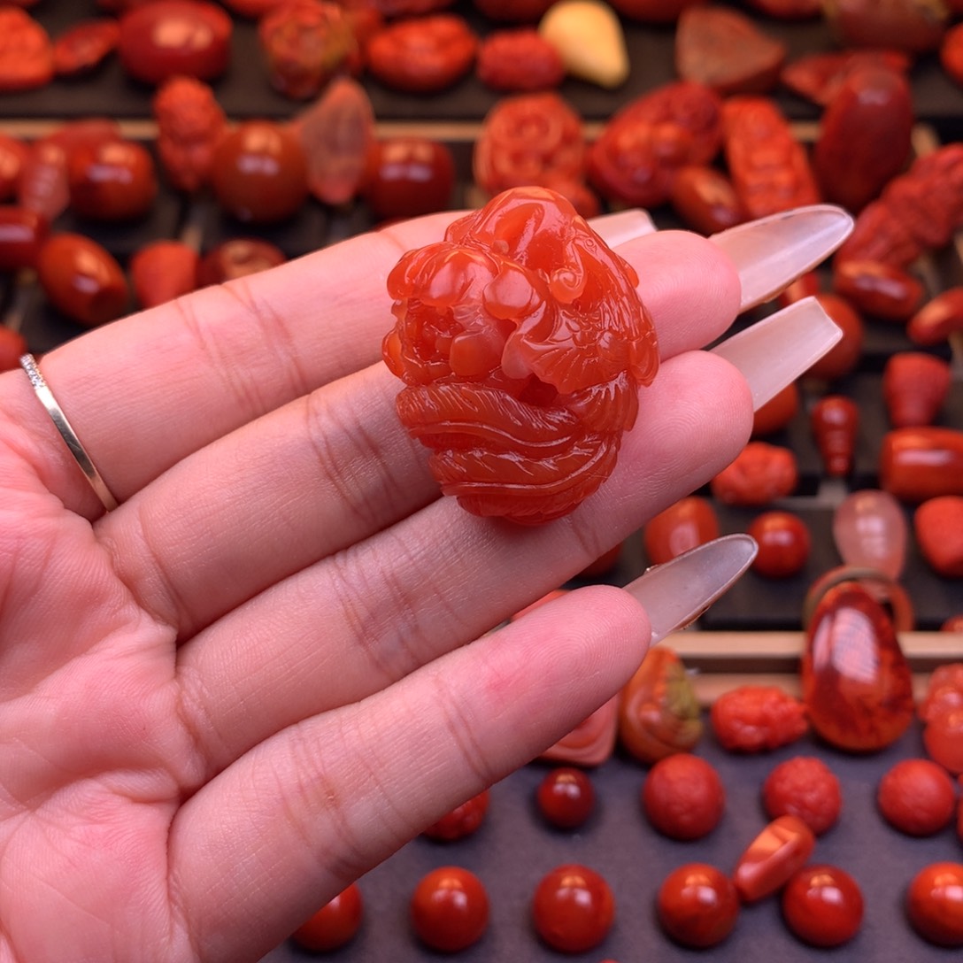 南红玛瑙未镶嵌保山凤凰吊坠28.2mm