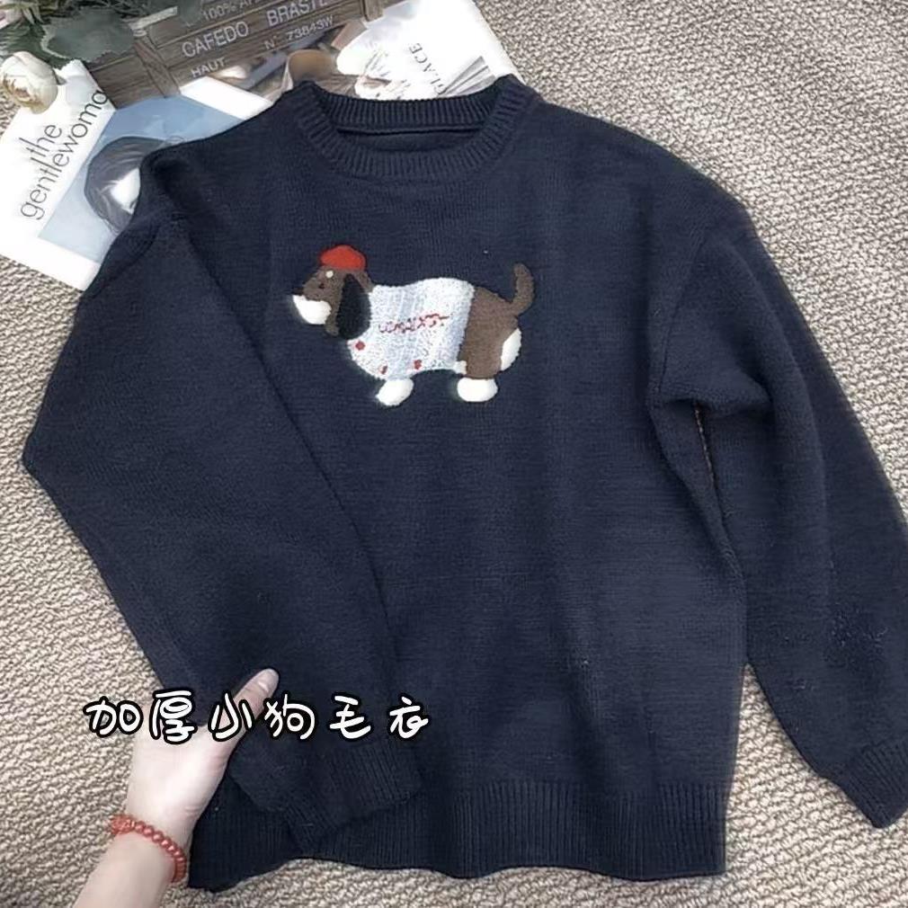 【腊肠狗】秋冬加厚慵懒风百搭针织衫毛衣