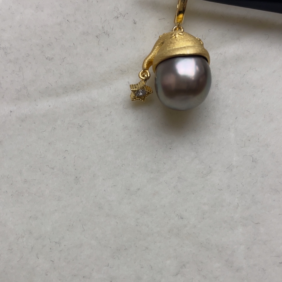 海水珍珠银S925镶嵌吊坠(不含链)