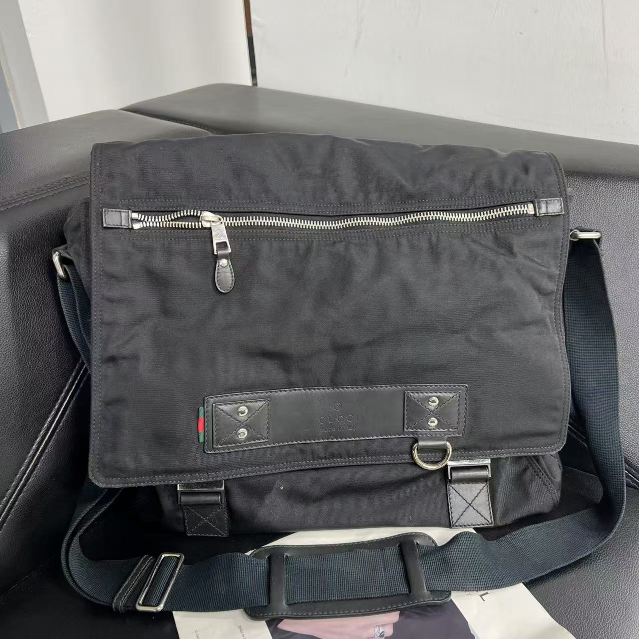 95新 GUCCI/古驰 捐金沉珠/大号邮差包