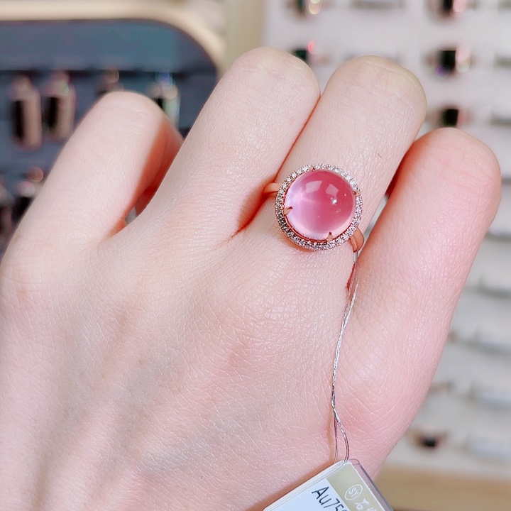 芙蓉石戒指18K金镶嵌6.54c t