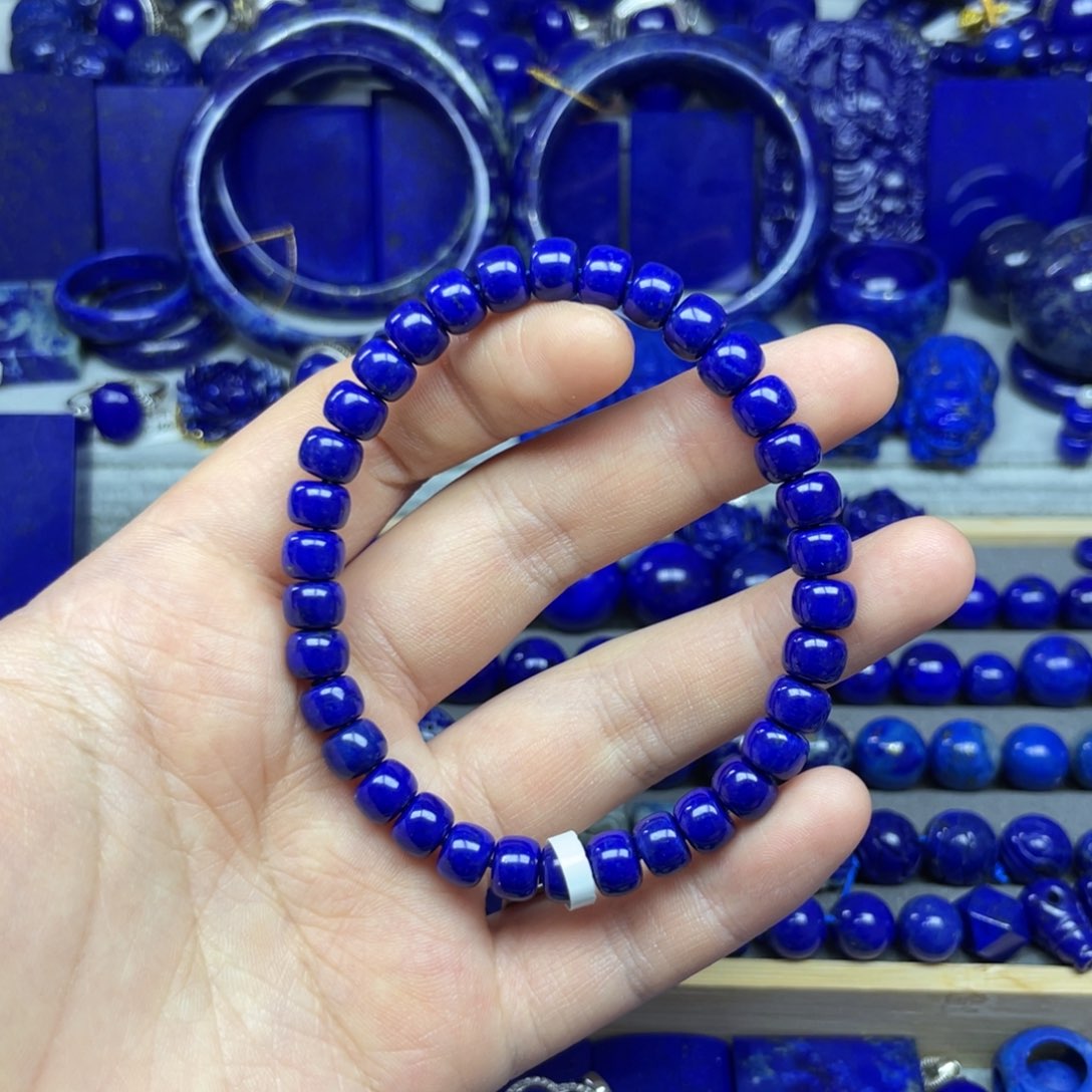 青金石未镶嵌手串7+