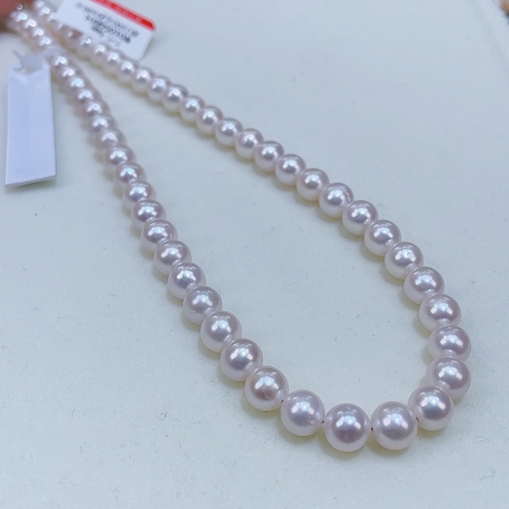 淡水珍珠7/7.5爆亮樱花粉基本正圆合金