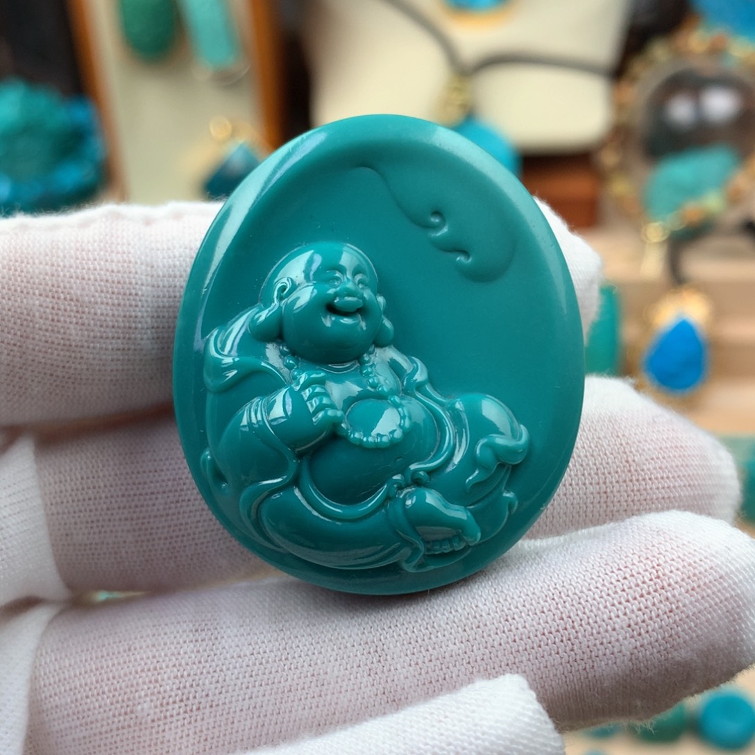 绿松石未镶嵌弥勒佛
