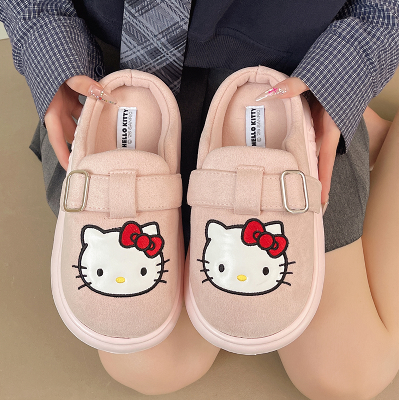 【优遇家】新款冬季可爱猫卡哇伊厚底棉拖鞋女款冬季外穿棉拖