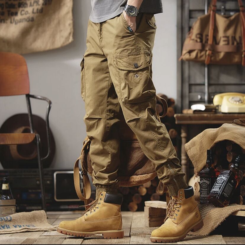 【薄/厚/ 加绒可选】重磅水洗工装裤 男士宽松百搭休闲大码束脚长裤