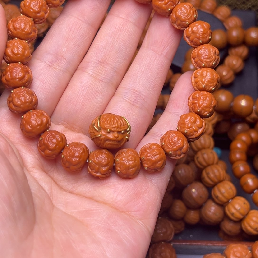 猴头核桃吊坠1.1小蟾王镶嵌