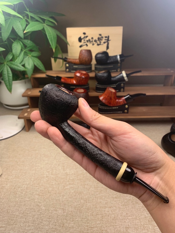 云帆独立斗师【喷砂长杆橡果】烟斗