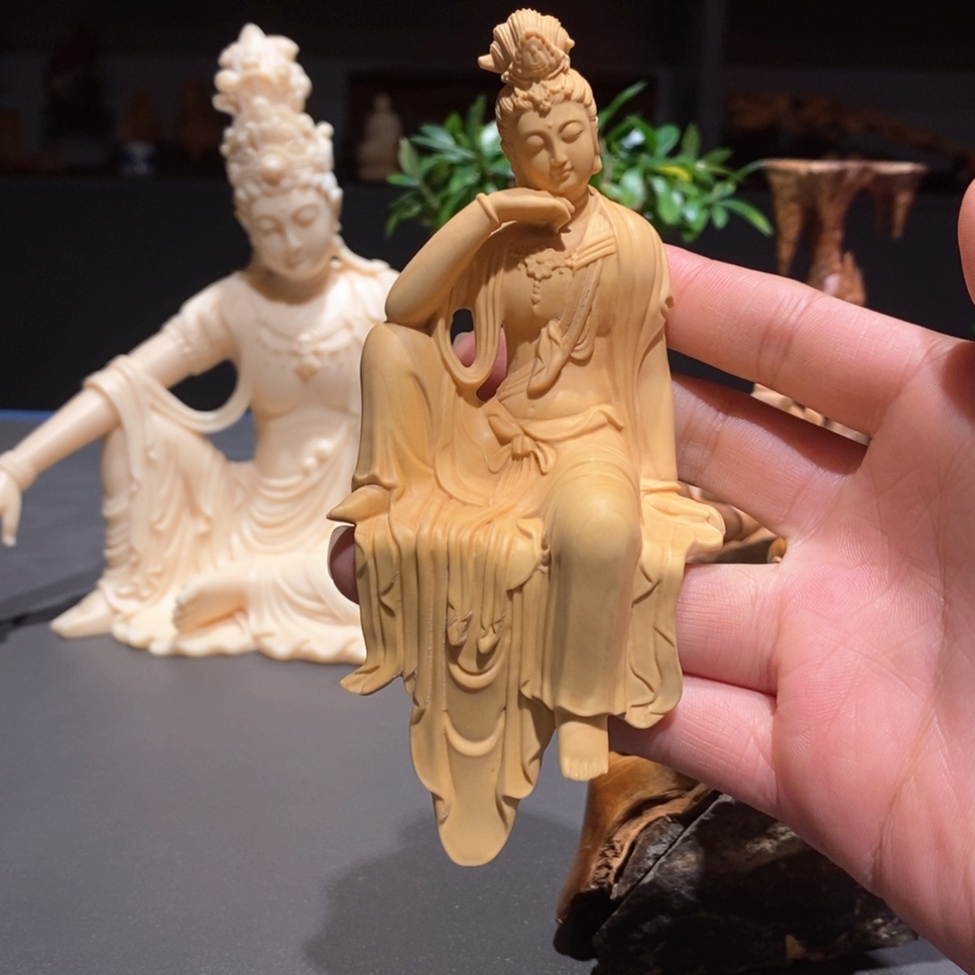 黄杨木c****c观音黄杨木摆件