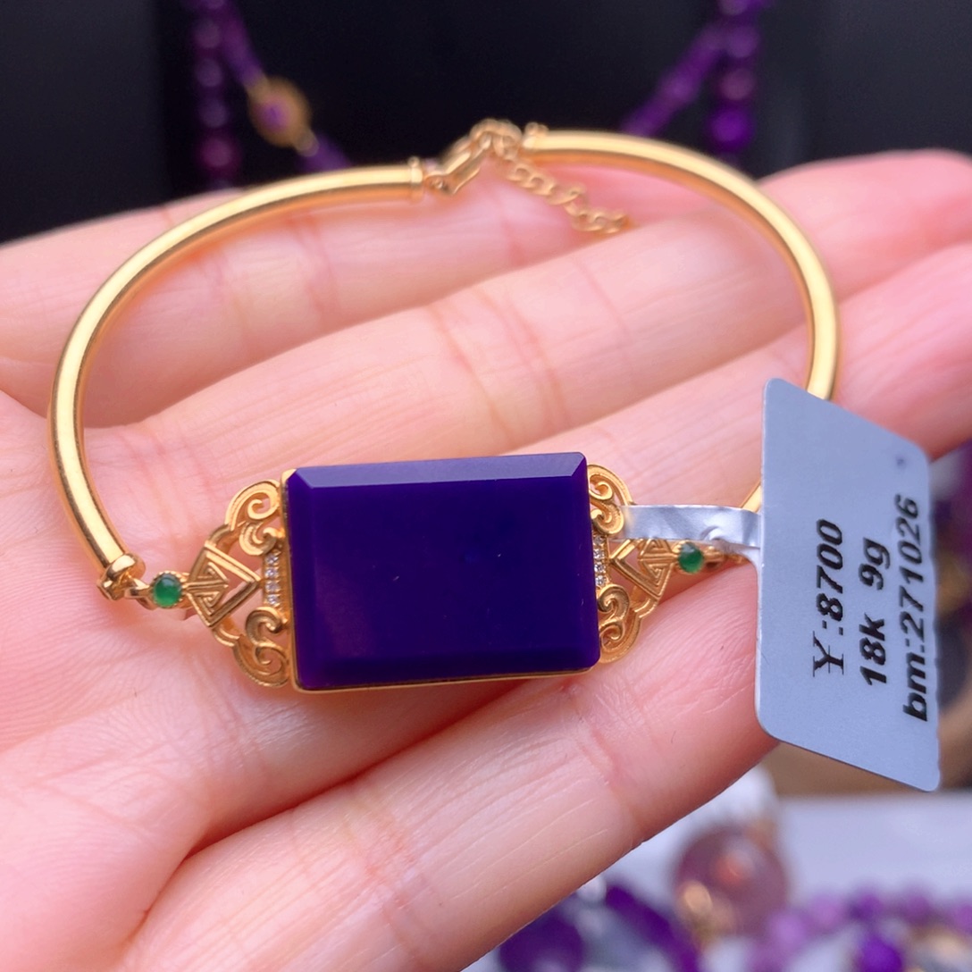 苏纪石（舒俱来）18K金镶嵌手镯