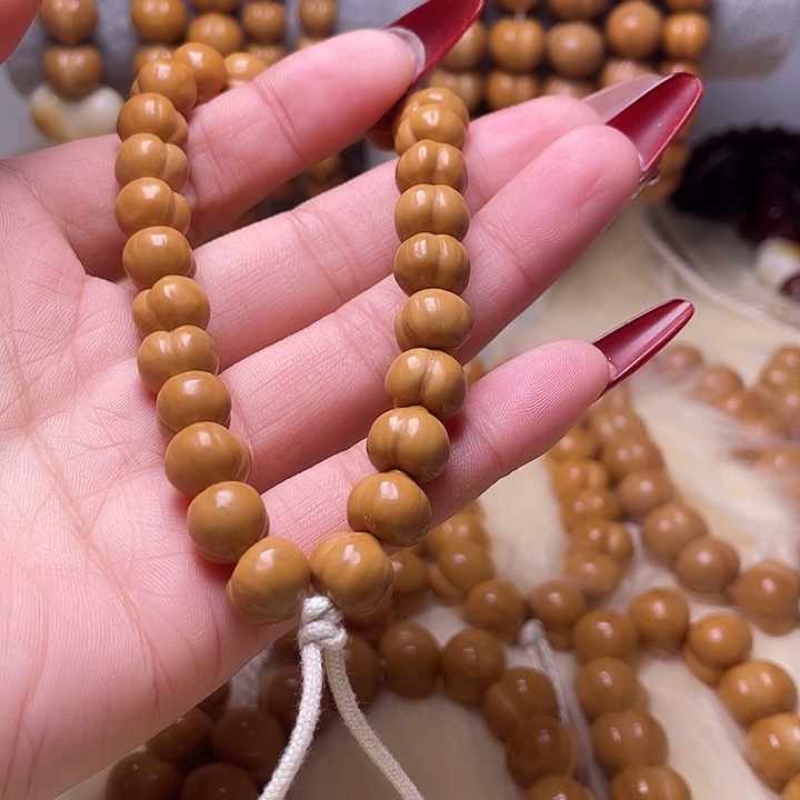 星***星猴头核桃手串11尺寸镜面柯基屁桃手持全品无暇