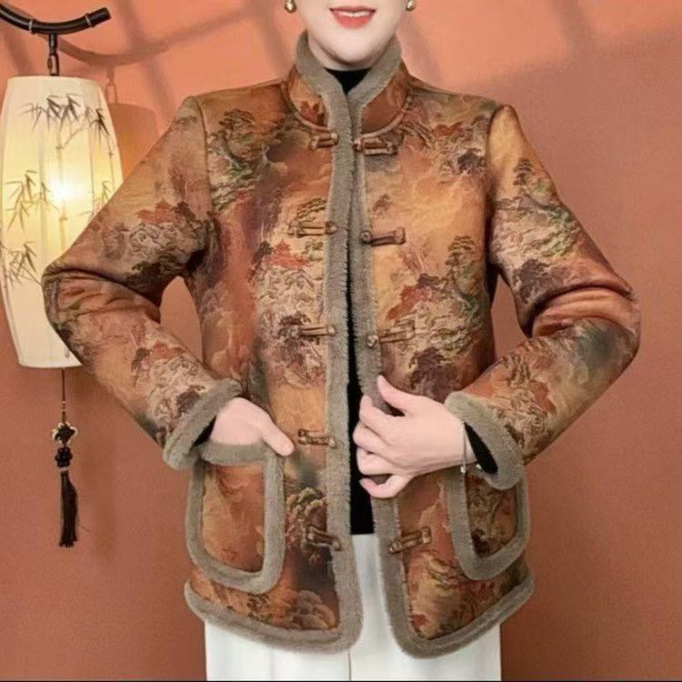 2025-山水画加绒加厚外套