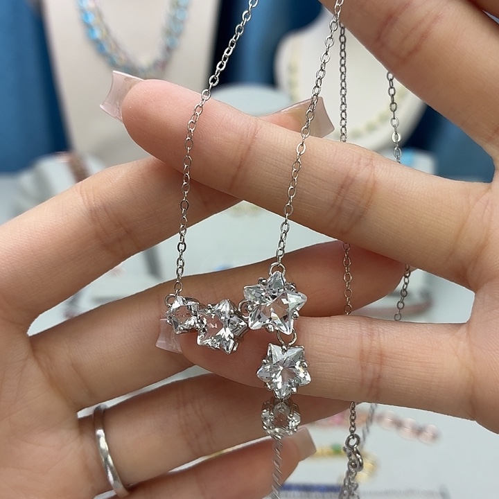 项链银S925镶嵌水晶