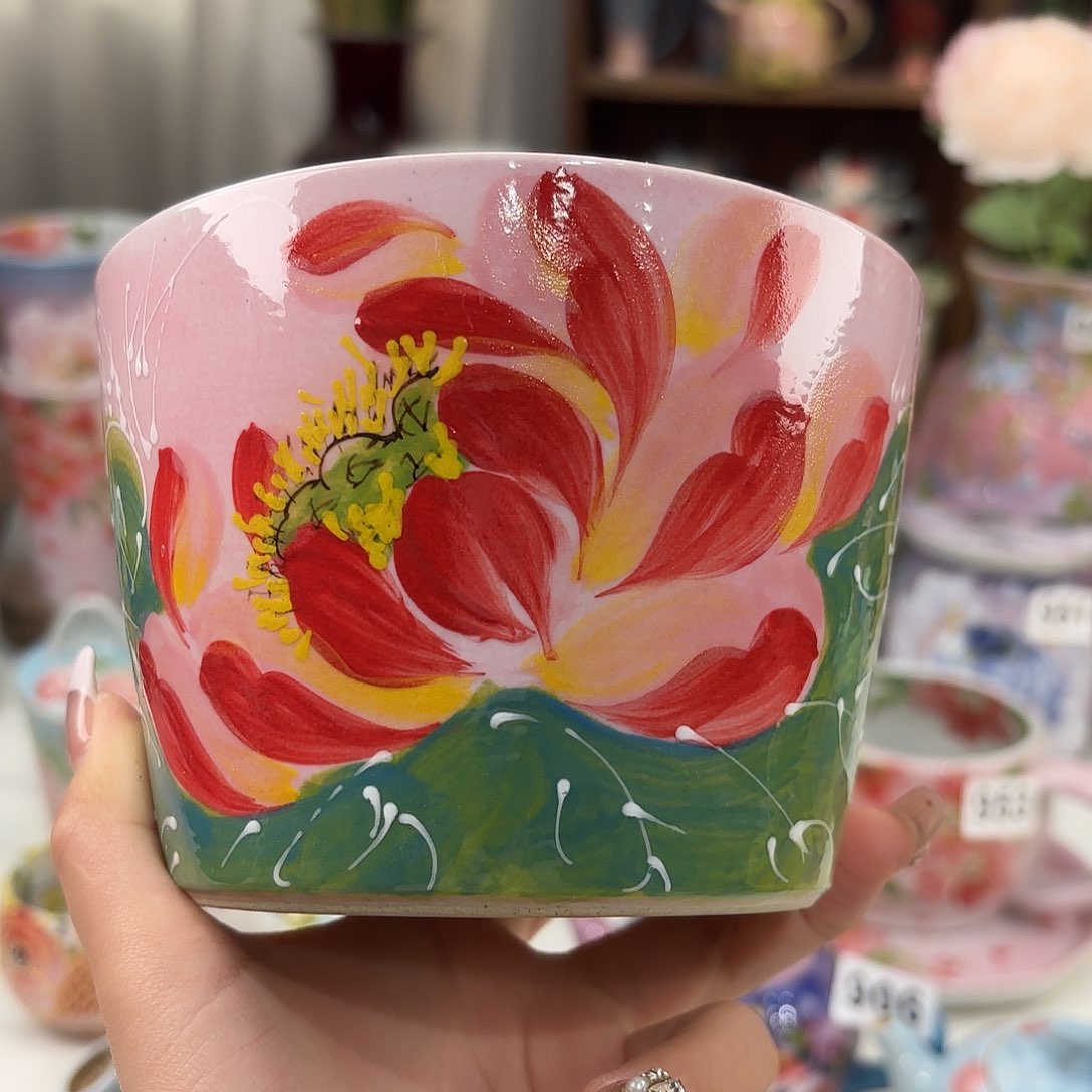瓷片景德镇手绘高温釉下彩陶瓷茶具