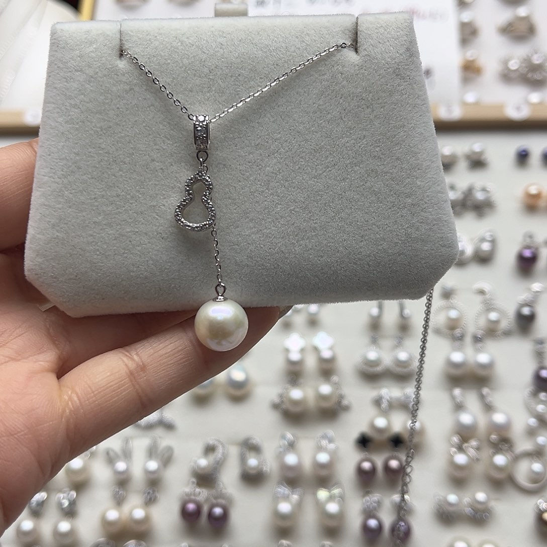 项链淡水珍珠银S925镶嵌