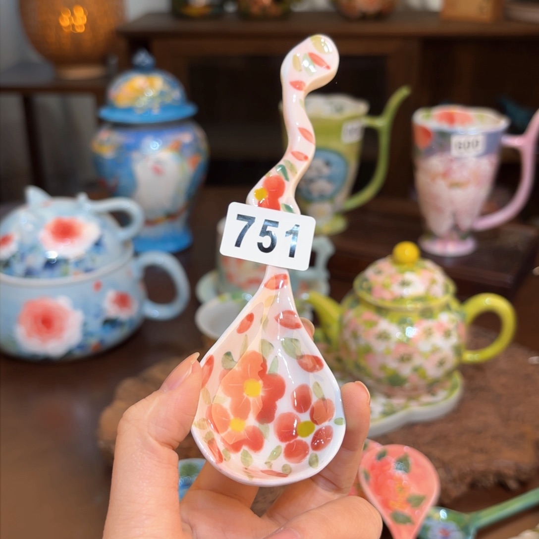 福***呀景德镇手绘高温釉下彩陶瓷茶具