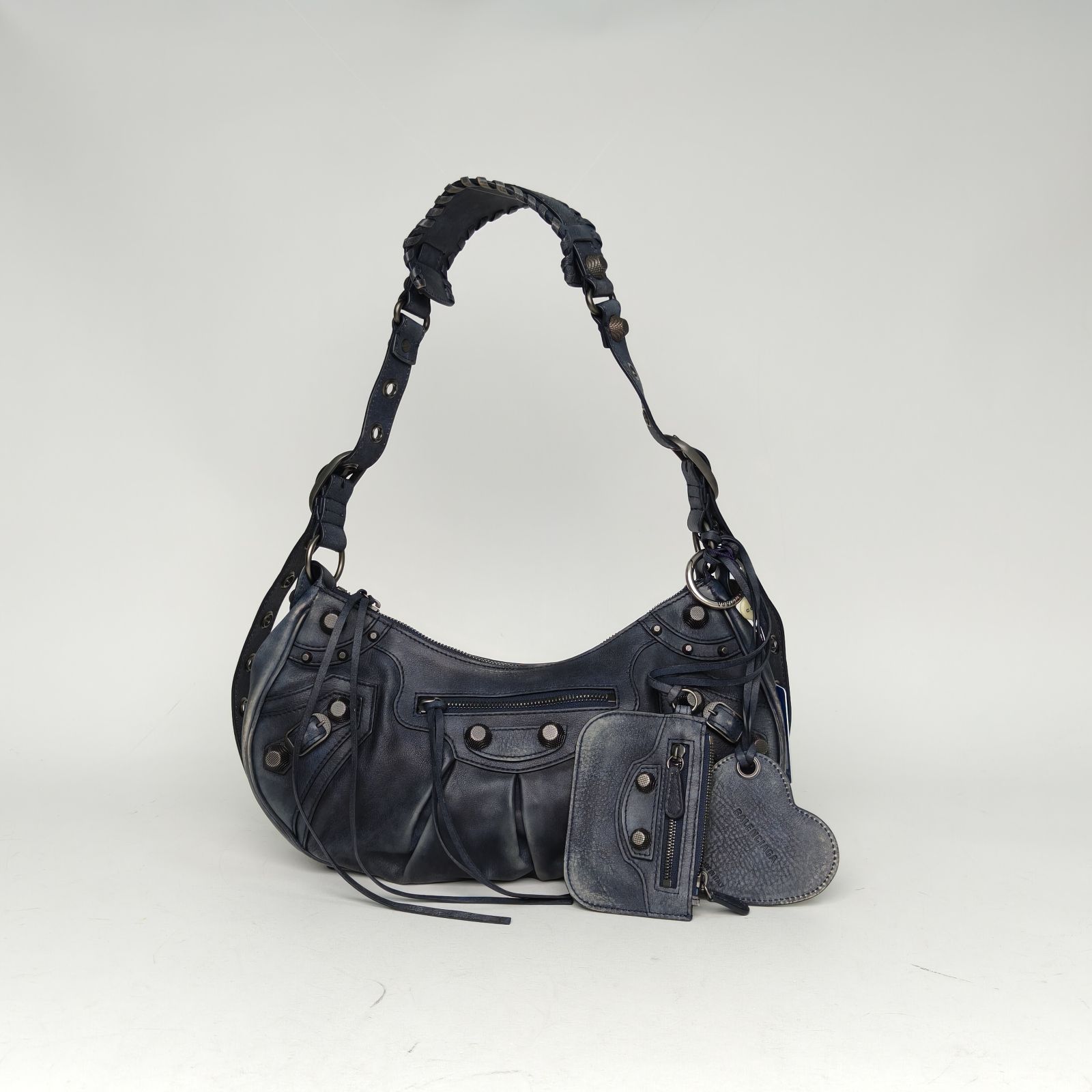 99新 Balenciaga/巴黎世家 【娇活动】机车月牙包 皮革C 314186