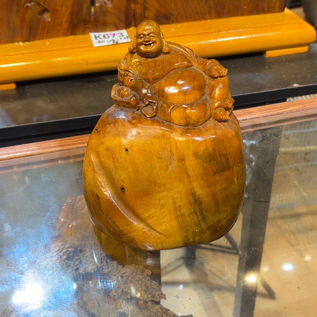 用***陈金丝楠弥勒佛居家摆件