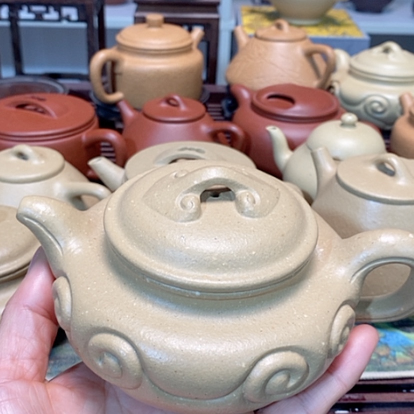 【闪购商品】紫砂茶壶梨皮绿泥半手工260毫升