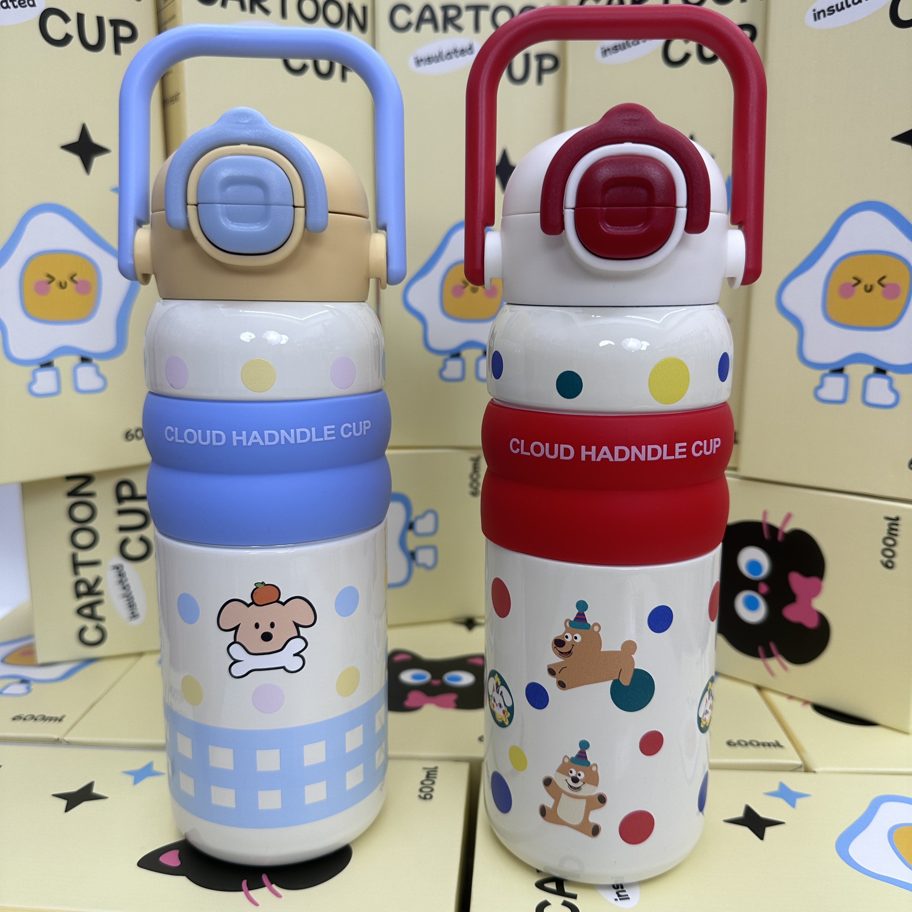 690-2025新款卡通可爱高颜值保温杯双饮大容量316不锈钢儿童