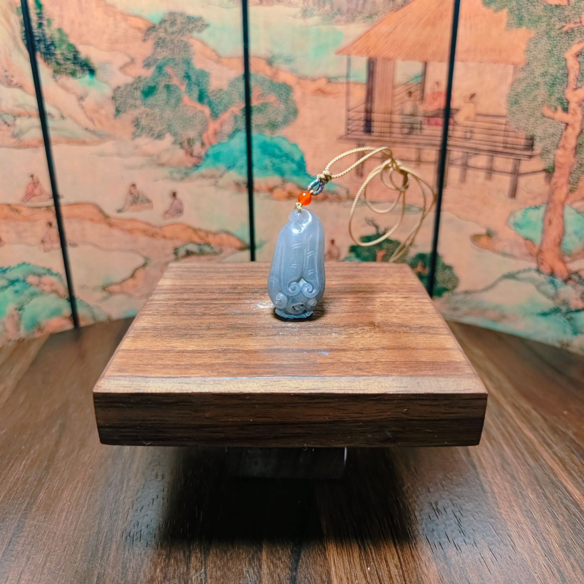 M和田玉烟紫福瓜吊坠0830