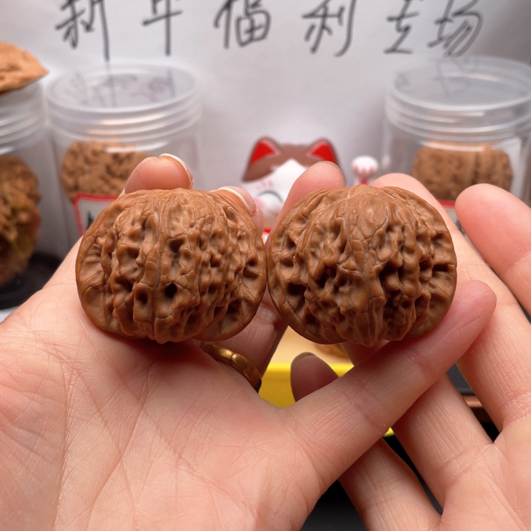 文玩核桃把件不****财磨盘40➕