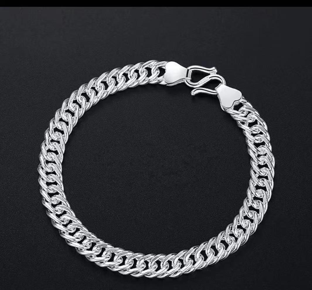 足银手链 高端男士老板手链 正品坦克手链