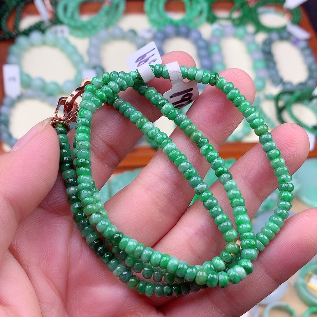 翡翠未镶嵌项链手串