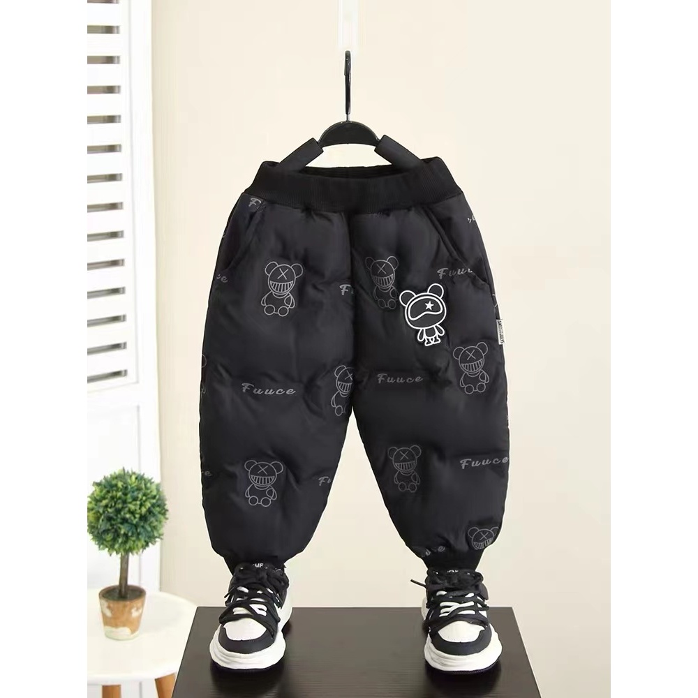 【米果妈】 儿童2025冬季新款时尚卡通加绒加厚棉裤B5341