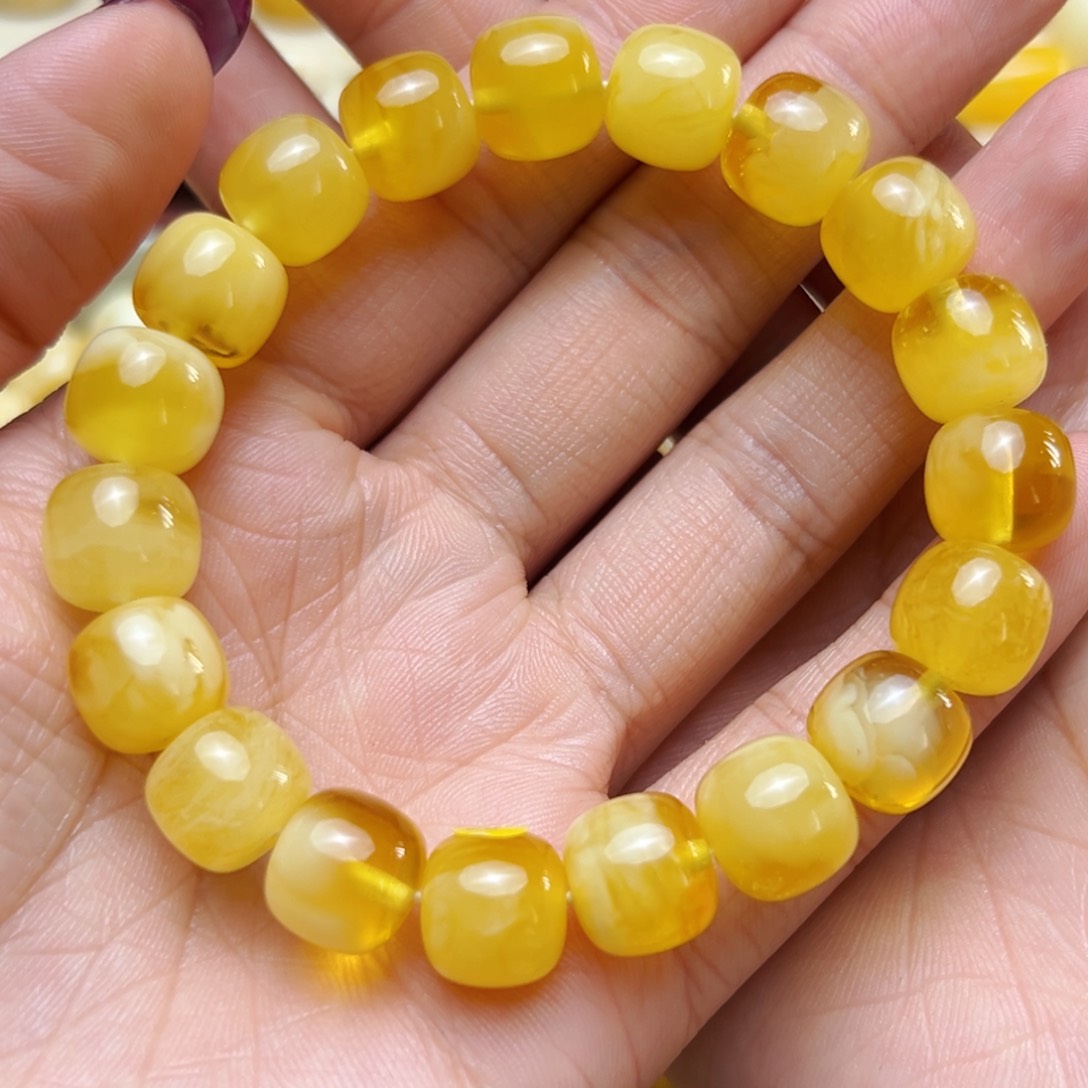 蜜蜡裸石未镶嵌12mm微瑕老型单圈