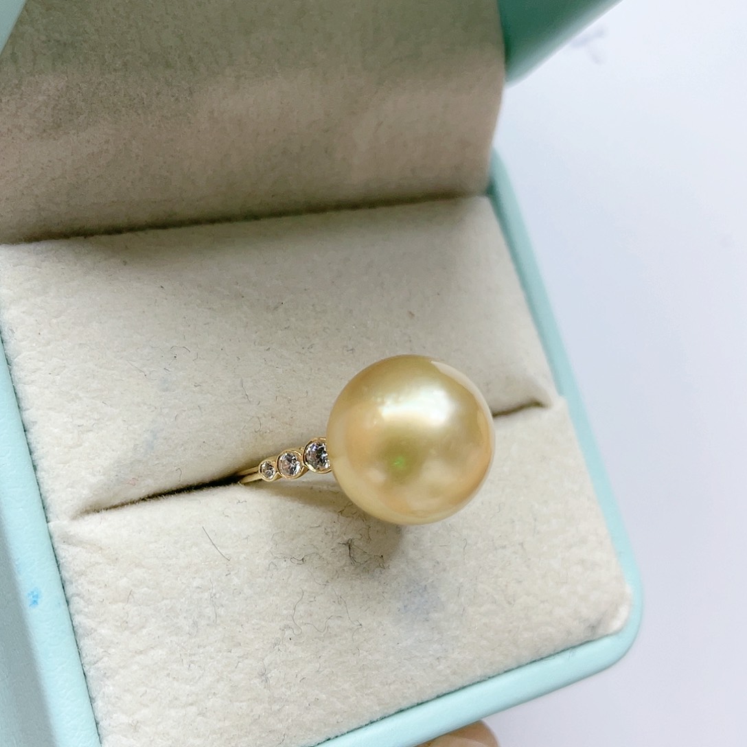 海水珍珠戒指18K金镶嵌