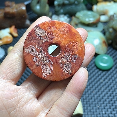 白玉菩提吊坠摆件
