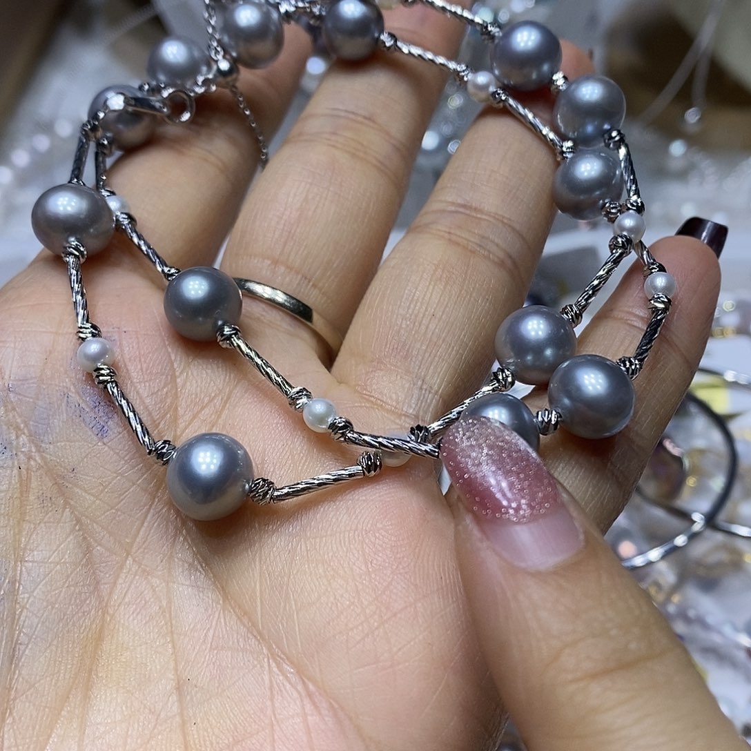 淡水珍珠吊坠银S925镶嵌