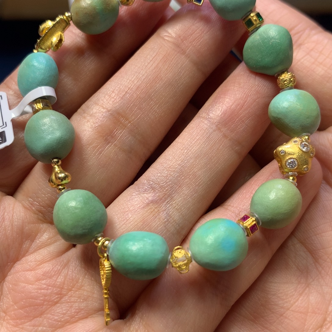 18K金镶嵌绿松石单圈