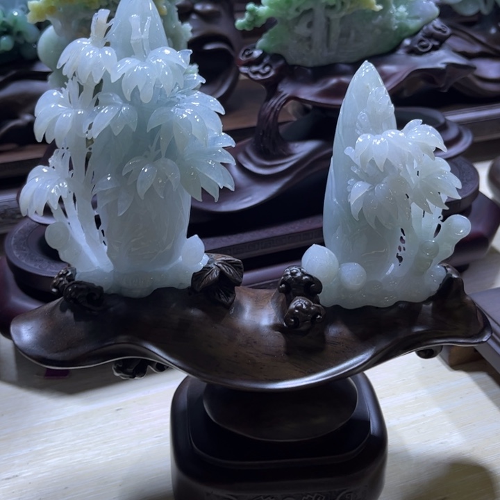 翡翠未镶嵌摆件竹节