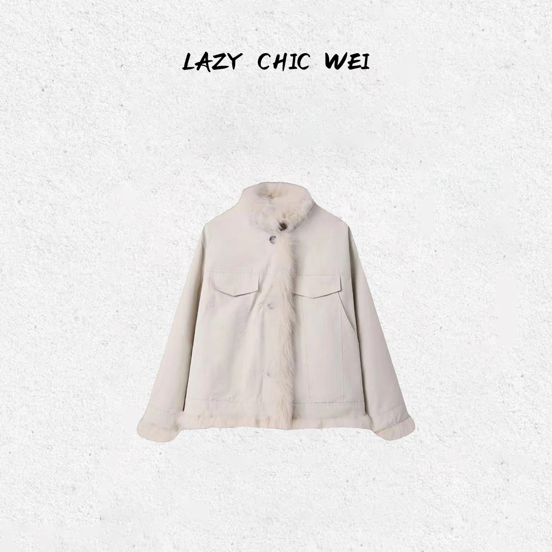 WEI“ 万物生长”双面穿兔毛狐狸毛外套2505SSW6018