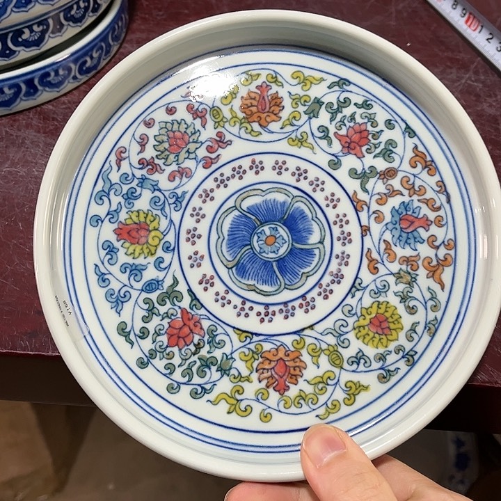 瓷片景德镇陶瓷茶盘。绿。