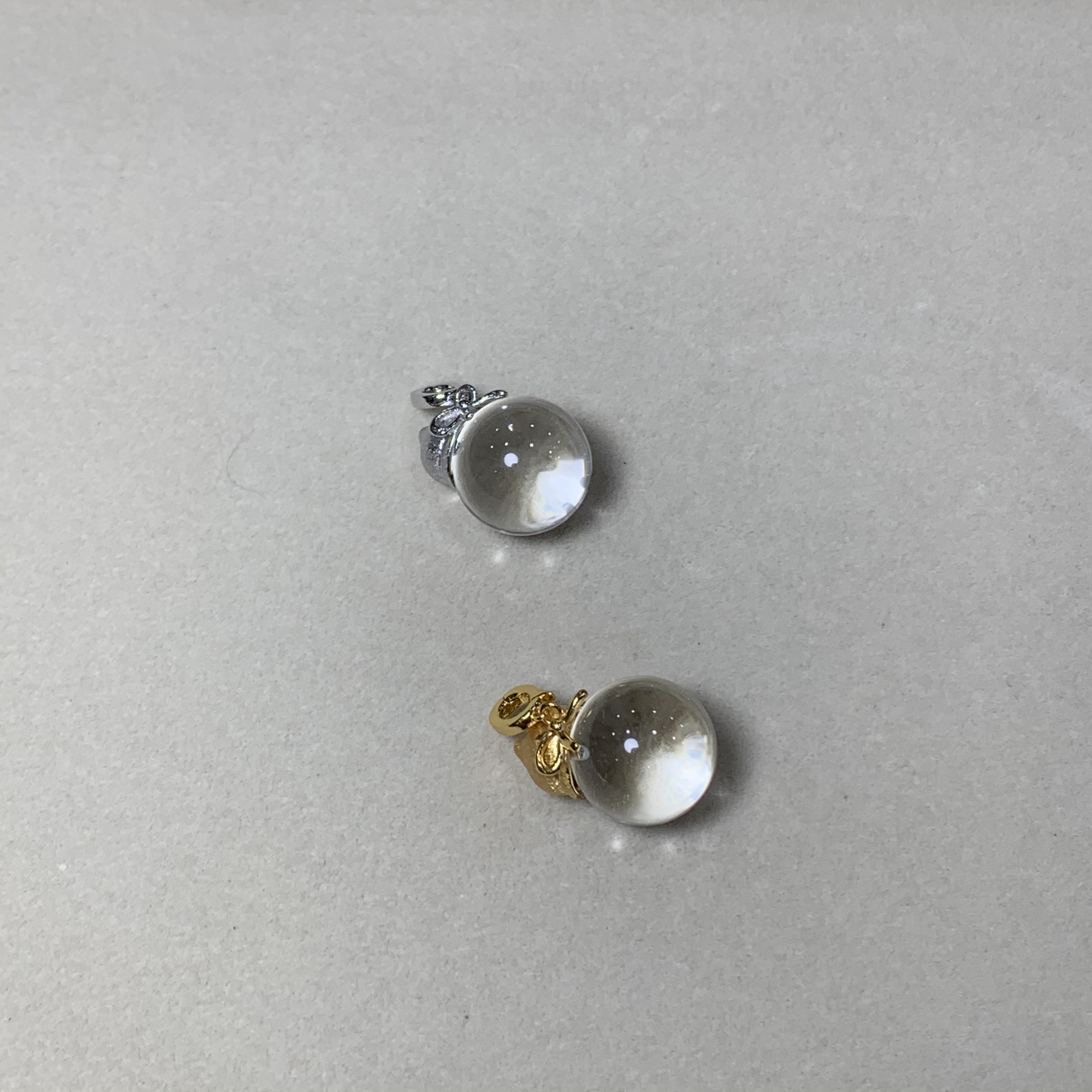 天然双a白水晶 镶嵌葫芦吊坠s925银 13mm+多样性发其一