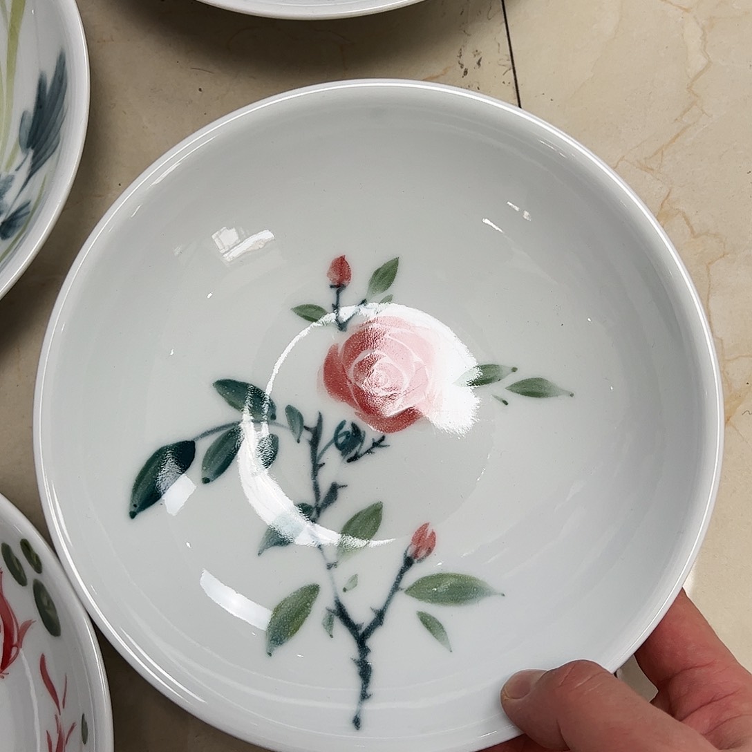 瓷片景德镇陶瓷手工手绘制作