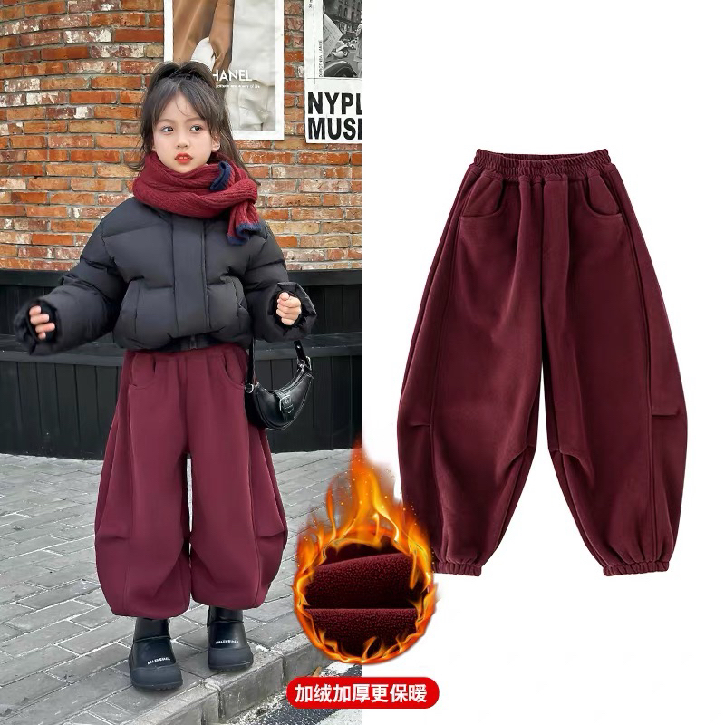 工艺弯刀加绒卫裤