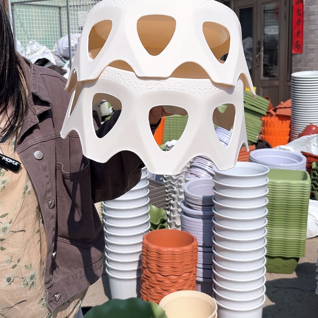 瑕疵米白花凳，2个