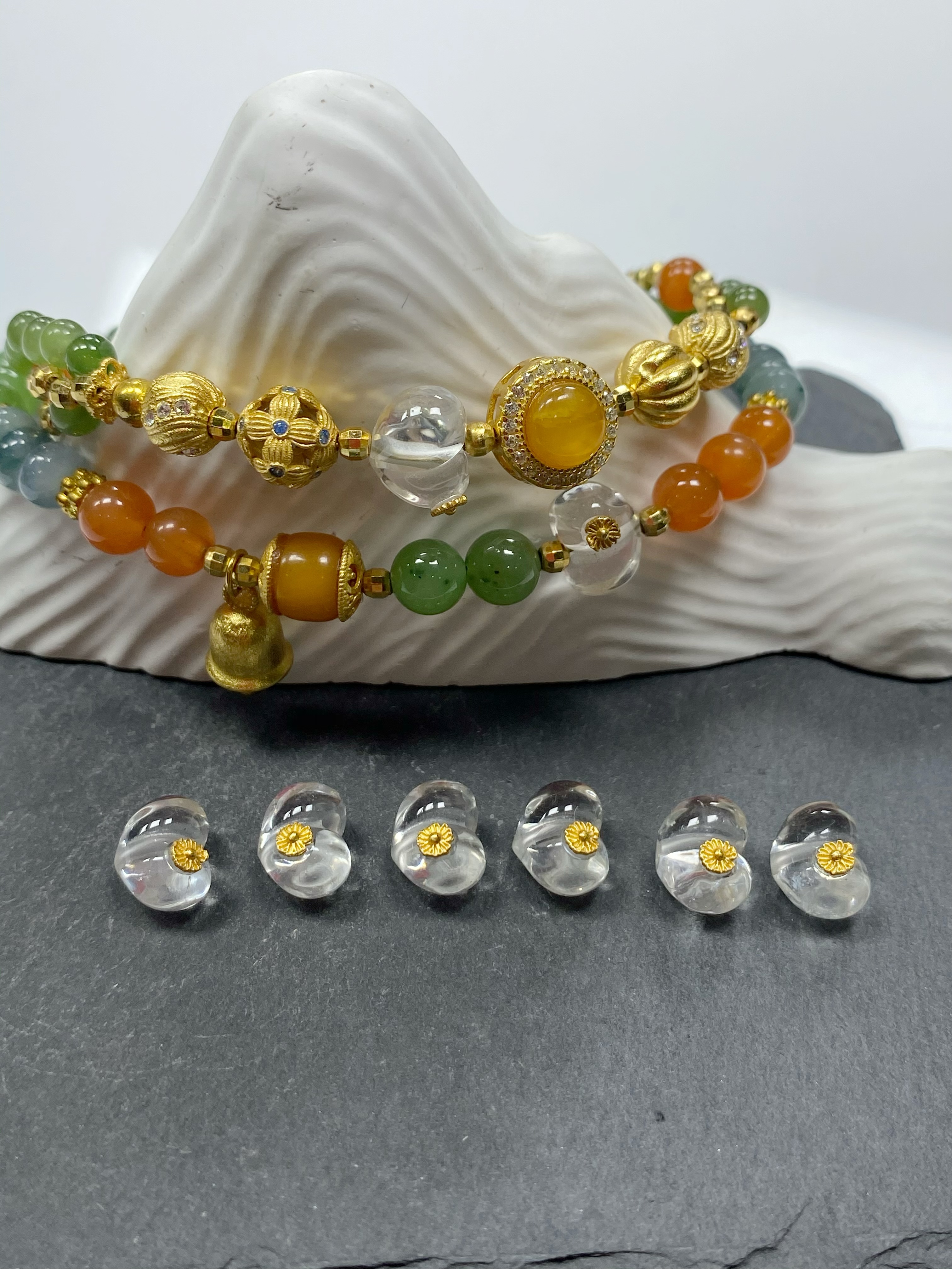 【白水晶屁桃】S925银配件专用白水晶精致款1颗Y19