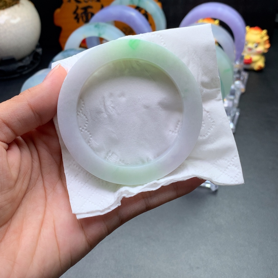 定制翡翠未镶嵌正圈飘绿52-9