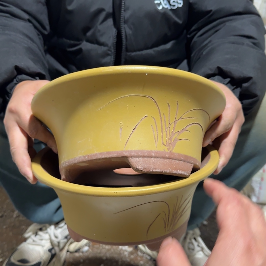 紫砂花盆口径22厘米