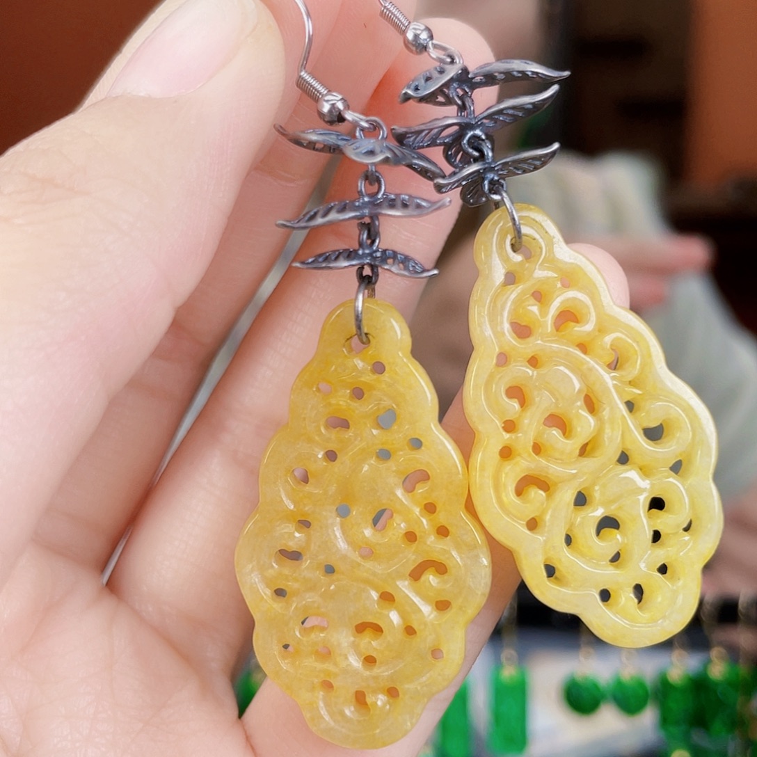 翡翠未镶嵌耳饰饰品