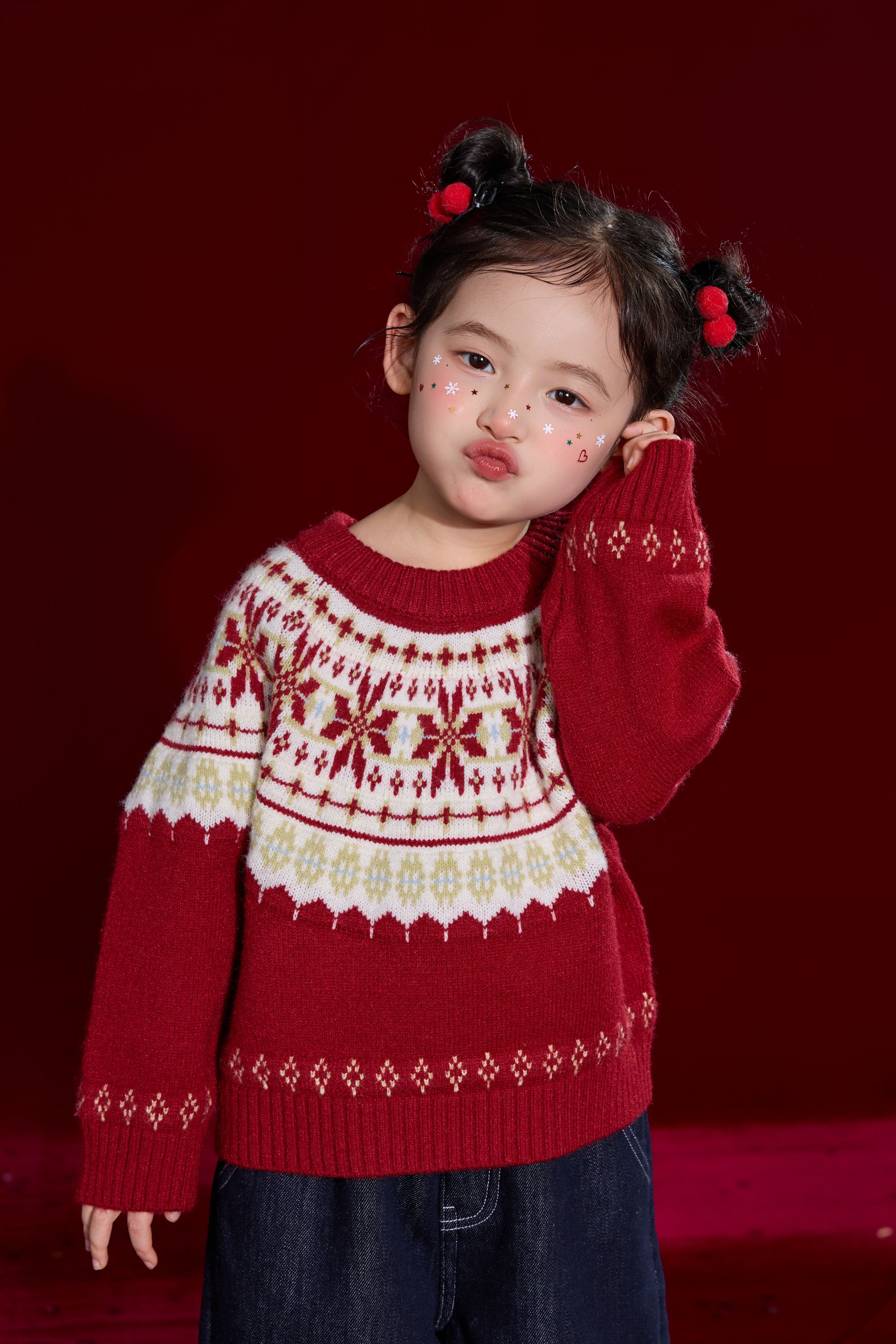 【S】【小莓森林】儿童韩版百搭针织中高领套头毛衣（年款）WZJ-54158