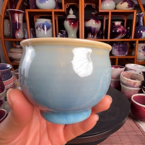瓷片牛家钧窑牛自恒老师钧瓷杯